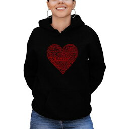 エルエーポップアート レディース カットソー トップス Women's Love Yourself Word Art Hooded Sweatshirt Black