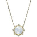 AW[ fB[X lbNXE`[J[Ey_ggbv ANZT[ Moonstone & Diamond (1/8 ct. t.w.) Pendant Necklace in 14k Gold, 16