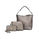 MKFRNV Y z ANZT[ Ultimate Hobo Bag with Pouch Wallet by Mia K. Pewter