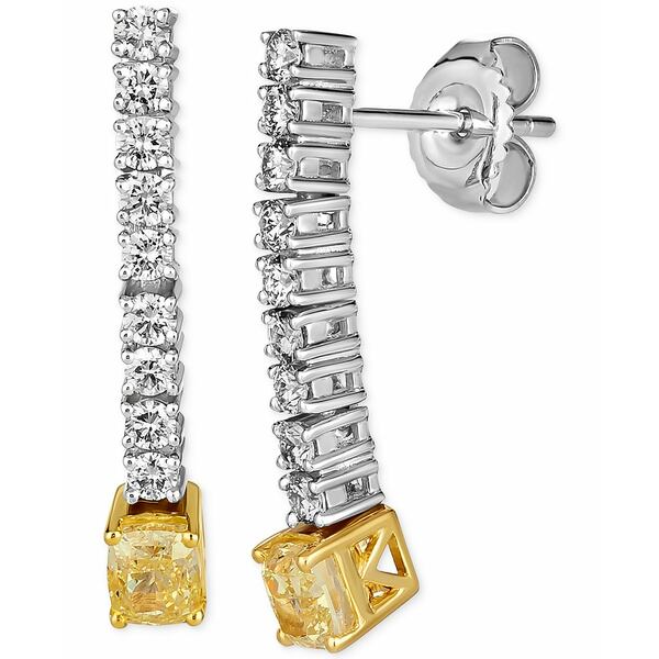 ルヴァン レディース ピアス＆イヤリング アクセサリー Couture® Sunny Yellow Diamond (7/8 ct. t.w.) & Vanilla Diamond (1/2 ct. t.w.) Linear Drop Earrings in 14k Gold & Platinum Platinum & 14K Yellow Gold