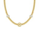 }CPR[X fB[X lbNXE`[J[Ey_ggbv ANZT[ Brass Cubic Zirconia Pave Three Charm Chain Necklace in 14K Gold-Plated Gold