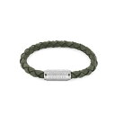 トミー ヒルフィガー メンズ ブレスレット・バングル・アンクレット アクセサリー Men's Braided Green Suede Leather Bracelet Green