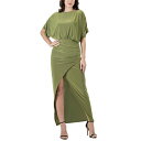 24ZuRtH[g fB[X s[X gbvX Women's Boat Neck Slit Maxi Dress Avocado