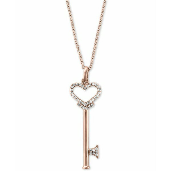 GtB[ RNV fB[X lbNXE`[J[Ey_ggbv ANZT[ Pave Rose by EFFY&reg; Diamond Diamond Heart Key Pendant (1/5 ct. t.w.) in 14k Rose Gold Rose Gold