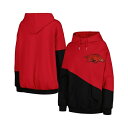 ゲームデイ レディース パーカー・スウェットシャツ アウター Women's Cardinal, Black Arkansas Razorbacks Matchmaker Diagonal Cowl Pullover Hoodie Cardinal, Black