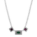 2028 fB[X lbNXE`[J[Ey_ggbv ANZT[ Green and Purple Stones Adjustable Necklace Green