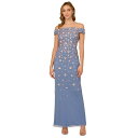 AhAi py fB[X s[X gbvX Off-The-Shoulder 3-D Beaded Gown French Blue Coral