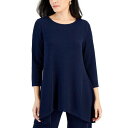 ジェイエムコレクション レディース カットソー トップス Women's New Shine Solid-Color Knit Top, Created for Macy's Intrepid Blue