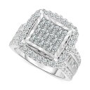 gD[~N fB[X O ANZT[ Diamond Princess Cluster Engagement Ring (3 ct. t.w.) in 10k White Gold White Gold