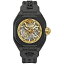 ヴェルサーチ メンズ 腕時計 アクセサリー Men's Swiss Automatic V-Legend Skeleton Black Rubber Strap Watch 42mm Black Eco Ceramic