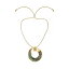 ƥ  ͥå쥹硼 ꡼ 18K Gold Plated Iridescent Shell Circle Pendant Adjustable Necklace Beige