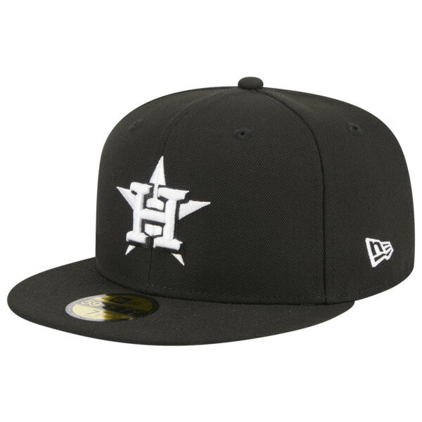 ニューエラ メンズ 帽子 アクセサリー New Era Astros 5950 Evergreen Side Patch Fitted Hat White/Black