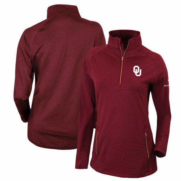 コロンビア レディース ジャケット＆ブルゾン アウター Oklahoma Sooners Columbia Women's Outward Nine QuarterZip Pullover Top Crimson