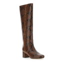 ツインセット レディース ブーツ シューズ Brown Knee Boots With Python Effect In Leather Woman Brown