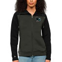 AeBOA fB[X p[J[EXEFbgVc AE^[ San Jose Sharks Antigua Women's Protect FullZip Hoodie Black/Charcoal