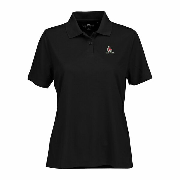 ビンテージアパレル レディース ポロシャツ トップス Ball State Cardinals Women's Vansport Omega Plus Size Tech Polo Black