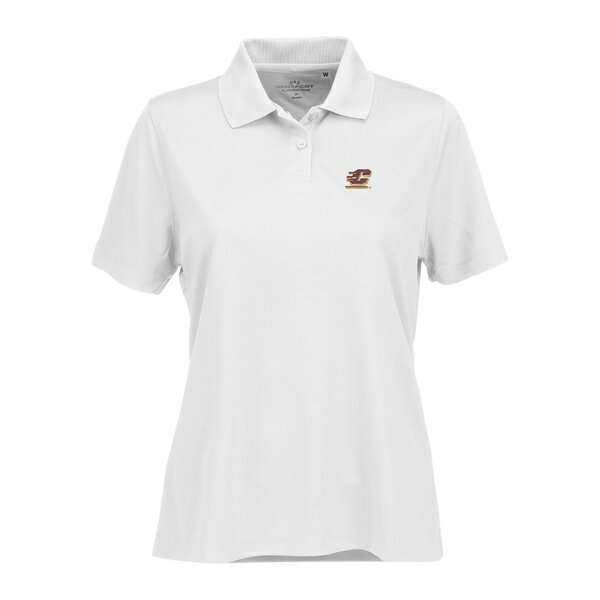 ビンテージアパレル レディース ポロシャツ トップス Cent. Michigan Chippewas Women's Vansport Omega Plus Size Tech Polo White