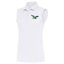 アンティグア レディース ポロシャツ トップス Philadelphia Eagles Antigua Women's Throwback Logo Sleeveless Tribute Polo White