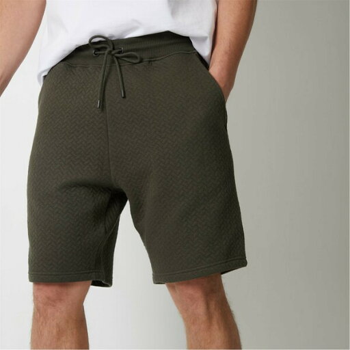 スレッドベア メンズ ランニング スポーツ Cotton Blend Textured Sweat Shorts Khaki スレッドベア メンズ ランニング スポーツ Cotton Blend Textured Sweat Shorts Khaki