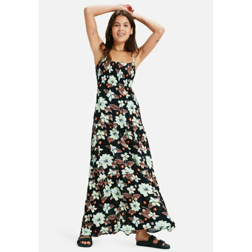 ロキシー レディース ワンピース トップス Maxi dress - black brown ロキシー レディース ワンピース トップス Maxi dress - black brown