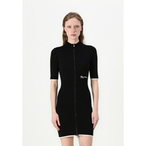 カール ラガーフェルド ジーンズ レディース ワンピース トップス ZIP DRESS - Jumper dress - black カール ラガーフェルド ジーンズ レディース ワンピース トップス ZIP DRESS - Jumper dress - black