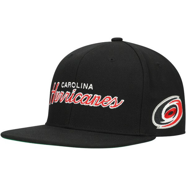 ミッチェル＆ネス ミッチェル&ネス メンズ 帽子 アクセサリー Carolina Hurricanes Mitchell & Ness Core Team Script 2.0 Snapback Hat Black