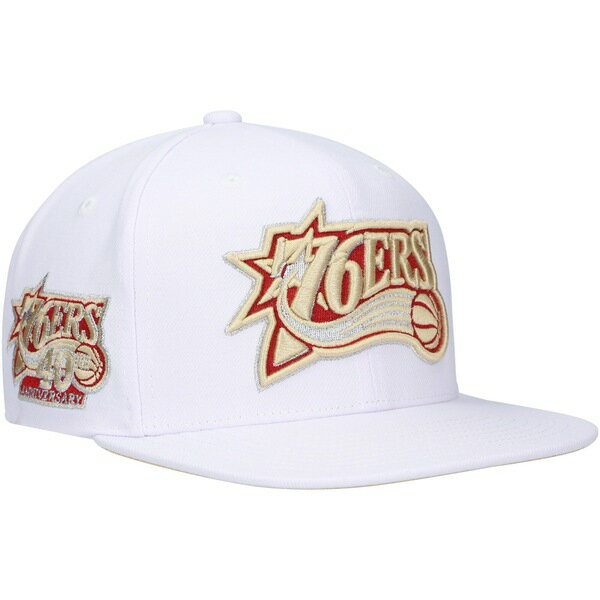 ミッチェル＆ネス ミッチェル&ネス メンズ 帽子 アクセサリー Philadelphia 76ers Mitchell & Ness Hardwood Classics SOUL Snapback Hat White