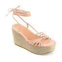 ジャーニーコレクション レディース サンダル シューズ Women's Catalinn Tie-Up Espadrille Wedge Sandals Pink