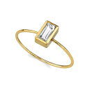 2028 fB[X O ANZT[ 14K Gold-tone Rectangle Crystal Ring White