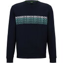 【送料無料】 ボス メンズ ニット&セーター アウター Salbo 1 Embroidered Logo Sweatshirt Dark Blue 402