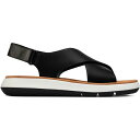 クラークス 【送料無料】 クラークス レディース サンダル シューズ Jemsa Cross Flat Sandals Black Leather