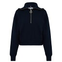 【送料無料】 トミー ヒルフィガー レディース パーカー・スウェットシャツ アウター Zip Collar Sweatshirt SMU NAVY