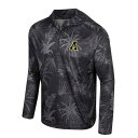 コロシアム メンズ ジャケット＆ブルゾン アウター Appalachian State Mountaineers Colosseum Palms Printed Lightweight QuarterZip Hooded Top Black