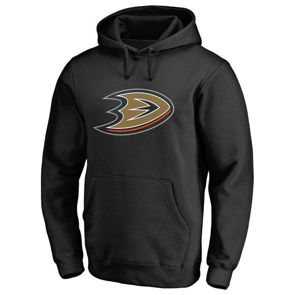 t@ieBNX Y p[J[EXEFbgVc AE^[ Anaheim Ducks Fanatics Branded Primary Logo Fitted Pullover Hoodie Black