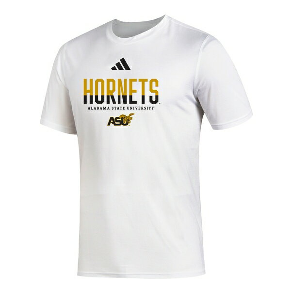 楽天astyアディダス メンズ Tシャツ トップス Alabama State Hornets adidas Sideline Creator TShirt White
