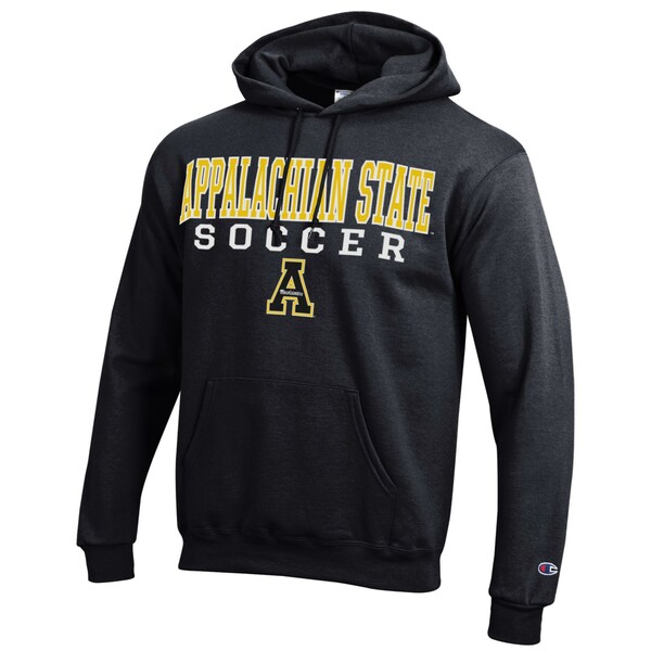 チャンピオン メンズ パーカー・スウェットシャツ アウター Appalachian State Mountaineers Champion Soccer Stack Logo Powerblend Pullover Hoodie Black