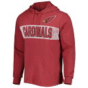 フォーティーセブン メンズ Tシャツ トップス Arizona Cardinals '47 Field Franklin Hooded Long Sleeve TShirt Cardinal