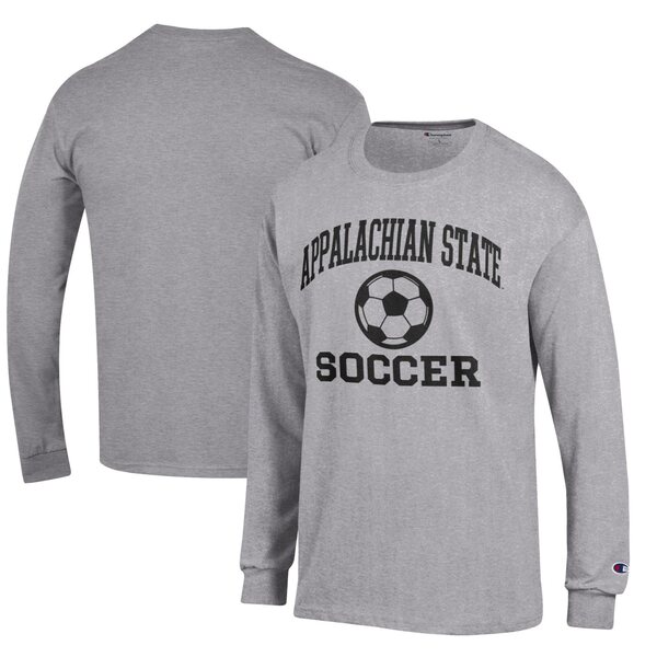 チャンピオン メンズ Tシャツ トップス Appalachian State Mountaineers Champion Soccer Icon Long Sleeve TShirt Heather Gray