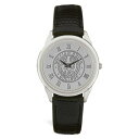 W[fB Y rv ANZT[ Hobart & William Smith Colleges Team Medallion Black Leather Wristwatch -