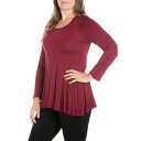 24セブンコンフォート レディース カットソー トップス Women's Plus Size Poised Swing Tunic Top Wine