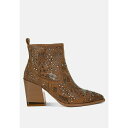 ロンンドンラグ レディース ブーツ シューズ Omishi Stud Embellished Ankle Boots Beige