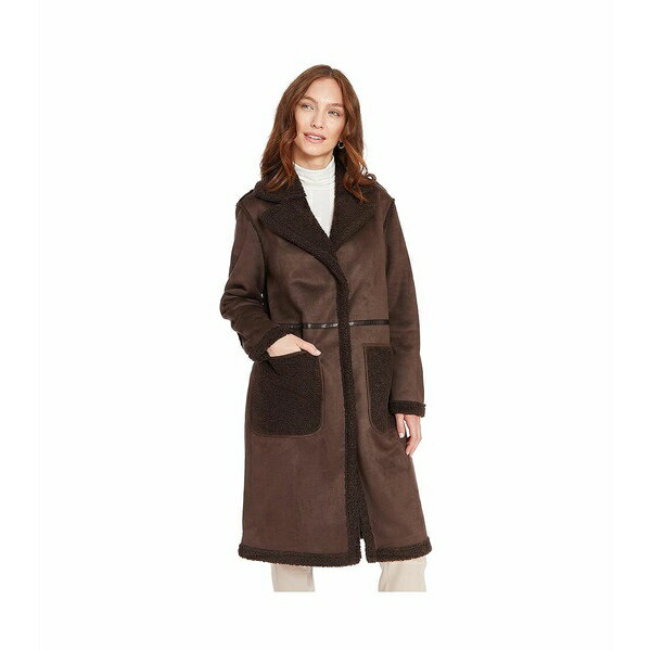 フライ レディース ジャケット＆ブルゾン アウター Women's Sharika Faux Shearling Coat Chocolate