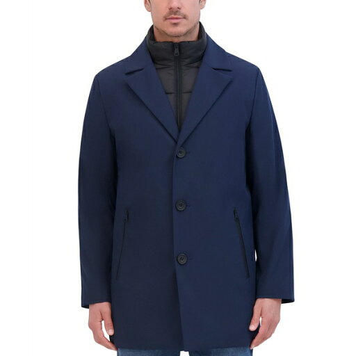 ケネスコール メンズ ジャケット&ブルゾン アウター Men's Rain Tech Jacket with Quilted Full-Zip Bib Navy ケネスコール メンズ ジャケット&ブルゾン アウター Men's Rain Tech Jacket with Quilted Full-Zip Bib Navy