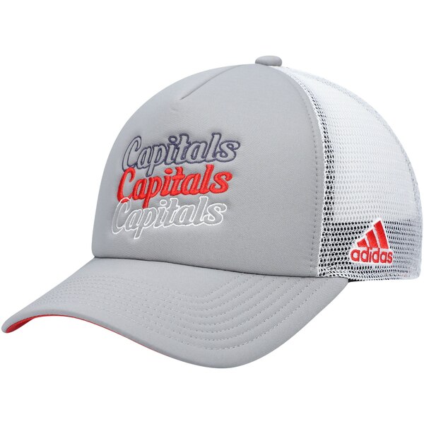 アディダス レディース 帽子 アクセサリー Washington Capitals adidas Women's Foam Trucker Snapback Hat Gray/White