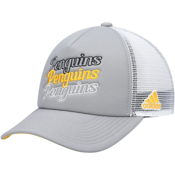 アディダス レディース 帽子 アクセサリー Pittsburgh Penguins adidas Women's Foam Trucker Snapback Hat Gray/White