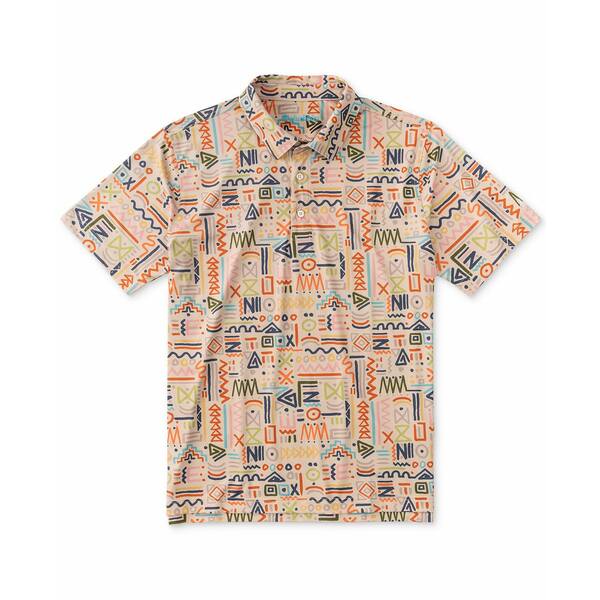 チャビーズ メンズ ポロシャツ トップス Men's The Disco Deserts Tailored-Fit Performance Western Print Polo Shirt Light Khak