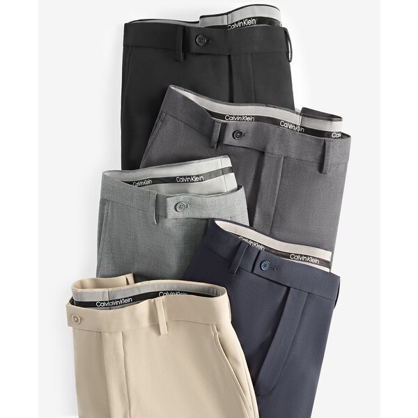 カルバンクライン メンズ カジュアルパンツ ボトムス Men's Slim-Fit Solid Dress Pants Tan