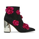 ベッツィジョンソン レディース ブーツ シューズ Women's Finlee Rosette Flare-Heel Dress Booties Black S...