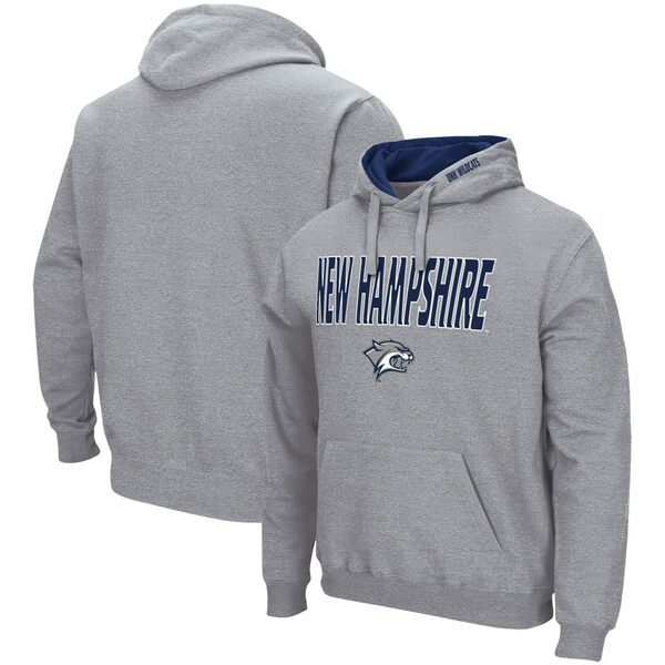 コロシアム メンズ パーカー スウェットシャツ アウター New Hampshire Wildcats Colosseum Arch and Logo Pullover Hoodie Heathered Gray