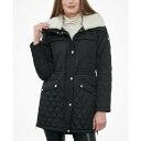 マイケルコース レディース ジャケット＆ブルゾン アウター Women's Petite Faux-Fur-Collar Quilted Coat Black